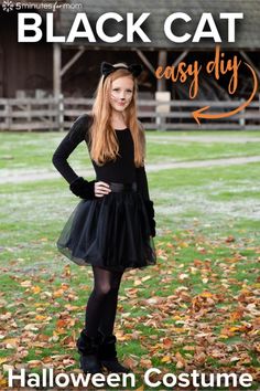 Diy Black Cat Costume, Cat Girl Costume, Black Cat Halloween Costume, Cat Costume Kids, Cute Cat Costumes, Cat Costume Diy, Black Cat Costume, Easy Halloween Costumes For Women, Black Cat Costumes