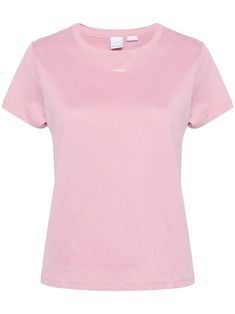 light pink cotton fine ribbed logo print to the front crew neck short sleeves straight hem Light Pink Shirt, Pink Crewneck, Plain Tshirt, Pink Shirt, Jersey Shirt, Pink Cotton, Logo Print, Cotton T Shirt, Printed Cotton