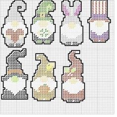 cross stitch pattern with six different bottles and one is filled with liquid, the other has an empty bottle