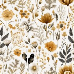 Celeste Floral Wallpaper - Painted Paper Floral Wallpaper In Laundry Room, Wallpapered Walls, Naturalistic Design, Bold Wallpaper, Nursery Room Inspiration, Interiors Dream, Boho House, Half Bathroom, Plants And Flowers