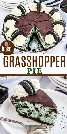 this no bake grasshopper pie is the perfect dessert for st patrick's day
