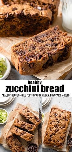 healthy zucchini bread with raisins and chocolate chips