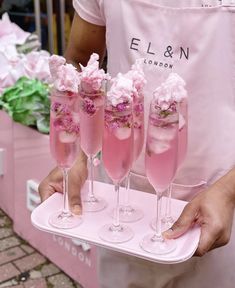 Pink, Champagne, Flowers, Champagne Flutes, Flutes, Tray, Friends Family, With Friends, The World