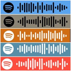 four different sound equals in various colors