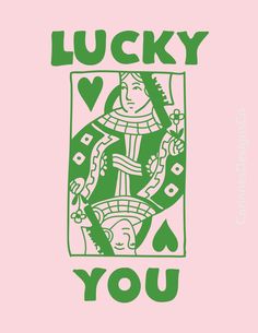 Lucky You  Queen of Hearts Digital copy available Pink and Green Abstract Wall Art Message me if you want a specific custom made color! Super cute for bedrooms, kitchens, living rooms, dorms, etc. Pink And Green Wall Prints, Green Edit, Pink And Green Wallpaper, Green Branding, Create Logo, Dorm Art, Dorm Posters, Green Sticker, Pink Posters