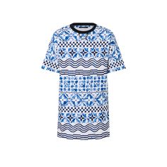 LOUIS VUITTON® - Monogram Tile Print T-shirt Dress - Blue Airport Fashion, Monogram Tile, Swimwear 2023, Tile Print, S Monogram, Lv Monogram, Louis Vuitton Official, Casual Street Style, Casual Fits