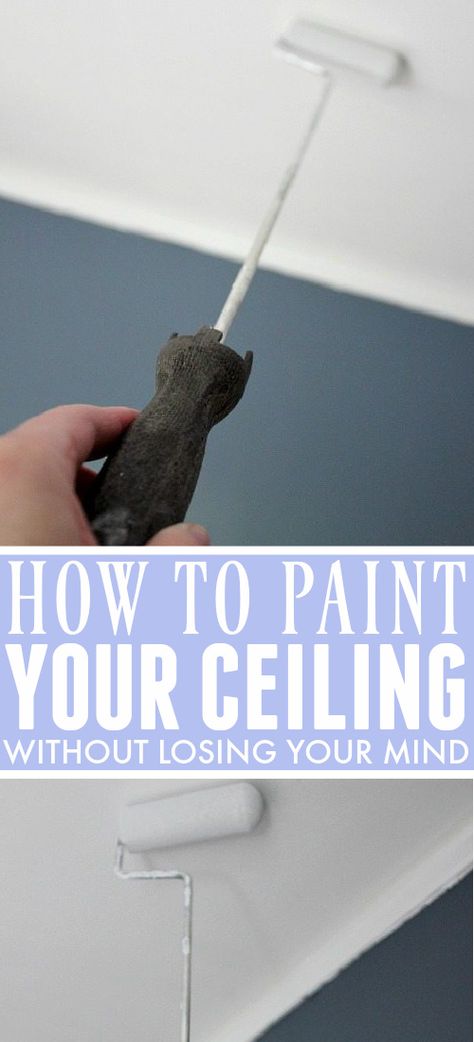 How to paint your ceiling without losing your mind! Easy ceiling painting tips! | The Creek Line House How To Paint Your Ceiling, Easiest Way To Paint A Ceiling, Ceiling Painting Tips, Best Way To Paint Ceiling, How To Paint Ceilings Like A Pro, Painting Bathroom Ceiling, Painting Ceiling Same Color As Walls, Painting Ceilings Tips, Diy Ceiling Paint