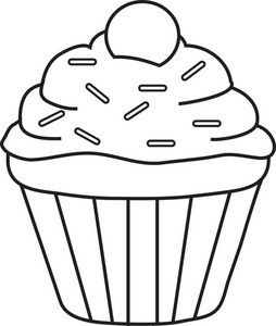 cupcake clipart Cupcake Outline, Cupcake Template, ميدالية مفاتيح, Cupcake Coloring Pages, Cupcake Clipart, Bahasa Jepun, Cupcake Drawing, Birthday Calendar, Birthday Cupcakes