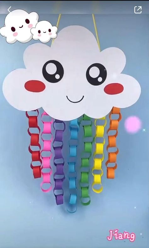 DIY Paper Cloud Craft Kit [Video] | Paper crafts, Paper crafts for kids, Preschool crafts Projek Diy, Decoration Creche, Paper Clouds, Kraf Kertas, Aktiviti Kanak-kanak, Easter Decorations Diy, Preschool Arts And Crafts, Christian Easter, Aktivitas Montessori