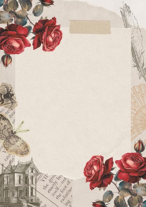 Vintage Red Roses Scrapbook Aesthetic Classic Document A4 Notes Canva Template @canva #template #vintage #template #scrapbook #classic #document Document Background Design Aesthetic, Red Notes Aesthetic, Wallpaper For Scrapbook, Red Template Aesthetic, Scrapbook Templates Canva, Photo Template Aesthetic, Aesthetic Rose Wallpaper, Red Vintage Aesthetic, Canva Templates Ideas