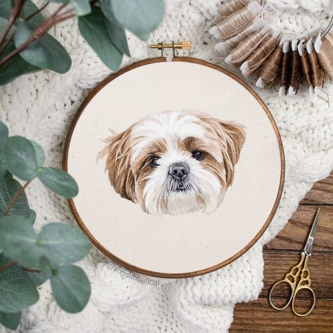 Stitching Sabbatical - Pricing Dog Embroidery Ideas, Embroider Ideas, Dog Embroidery Designs, Portrait Embroidery, Diy Embroidery Designs, Animal Embroidery Designs, 강아지 그림, Pricing Guide, Embroidery Hoops