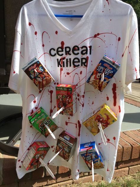 Cereal Killer Halloween Costume, Cereal Killer Halloween, Super Easy Halloween Costumes, Läskig Halloween, Kostuum Halloween, Kostum Halloween, Halloween Parejas, Halloween Fest, Halloween Coustumes