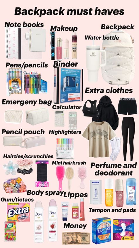 High School Essentials, Schul Survival Kits, Before School Routine, Middle School Essentials, School Emergency Kit, School Backpack Essentials, Middle School Survival, School Routine For Teens, Preppy School Supplies