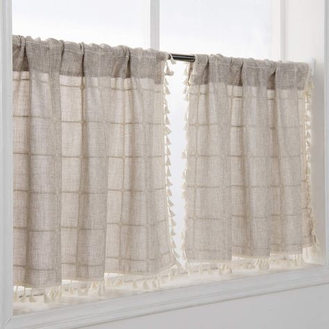 PRICES MAY VARY. -- Boho Kitchen Curtains with Tassels-- This tan tier curtain features classic embroidery lattice pattern on soft cotton linen fabric with cute fringe trim edge, add a touch of modern and bohemian style to your room, which made your room pop. -- Modern Farmhouse Kitchen Decor -- Made a perfect tassel kitchen curtains, vintage chic Bathroom window curtain, country gingham short window panels, under sink skirt, cabinet cover curtain. -- Curtains 45 Inch Length 2 Panels -- Our geom Boho Kitchen Curtains, Modern Kitchen Curtains, Modern Kitchen Window, Cortinas Boho, Bathroom Window Curtains, Modern Farmhouse Kitchen Decor, Kitchen Window Curtains, Small Curtains, Tassel Curtains