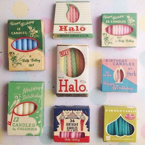 Vintage Birthday Candles, Vintage Product Packaging, Vintage Package Design, Vintage Packaging Design, Package Design Ideas, Packaging Candles, Retro Candle, Candle Packaging Design, Product Design Packaging