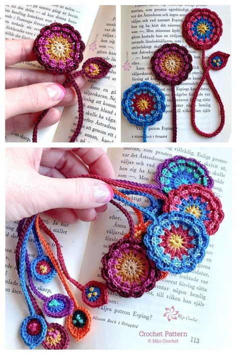 Little Bookmark Free Crochet Patterns For Mother's Day - DIY Magazine Crochet Small Earrings, Crochet Bookmark Packaging, Beginner Crochet Flower Pattern Free, Mother’s Day Crochet Patterns, Crochet Bookmark Flower Free Pattern, Crochet Embroidery Floss Projects, Flower Crochet Bookmark Free Pattern, Crochet Bookmark Packaging Ideas, Crochet Bookmark Patterns Free Easy