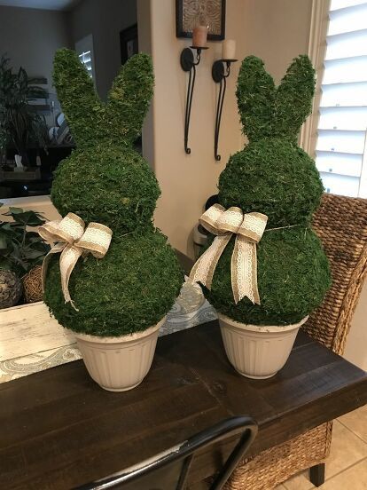 How to Make a Bunny Topiary DIY | Hometalk Bunny Topiary, Easter Decor Diy, Diy Holiday Crafts, Diy Easter Crafts, Diy Easter Decor, Diy Osterschmuck, Topiary Diy, Diy Dekor, Diy Bunny