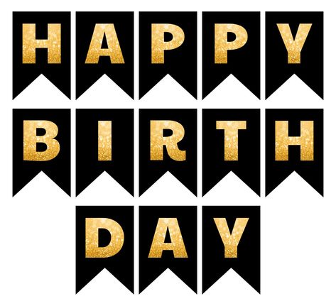 Happy Birthday Printable Letters Black And Gold Happy Birthday Banners Printable Free, Happy Birthday Printable Stickers, Happy Birthday Lettering Printable, Printable Birthday Banner Template, Happy Birthday Banner Printable Free Black And Gold, Free Happy Birthday Printables, Cute Birthday Stickers Printable, Happy Birthday Letters Printable Free, Letter Banner Printable Free Gold