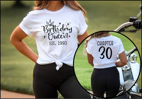 "Birthday Queen Est 1993 Shirt, Birthday Queen Shirt, 30th Birthday Shirt, 30th Birthday Gift For Women, Hello 30 Shirt, Thirtieth Birthday, 30th birthday shirt, 30th birthday gift, 30th birthday women, hello 30 shirt, birthday queen shirt, 30th gift for wife, birthday party shirt, funny 30th birthday, 1993 birthday shirt, custom birthday tee, birthday gift idea, thirty gift shirt, wife 30th birthday  Hi! Welcome to my store, I'm delighted to see you here. My store's main goal is to make you happy. I see you as a friend, not just a customer. Please contact me if you have any questions or want to get a custom-made design. If you liked the design but didn't like the shirt color I have, please contact me. I will do my best to make you satisfied.   Use \"Add message to seller\" link on the che Couture, Birthday Queen Shirt, Bday Shirt, 45th Birthday Gifts, 21st Birthday Shirts, Queen Shirt, 40th Birthday Shirts, 45th Birthday, 50th Birthday Shirts