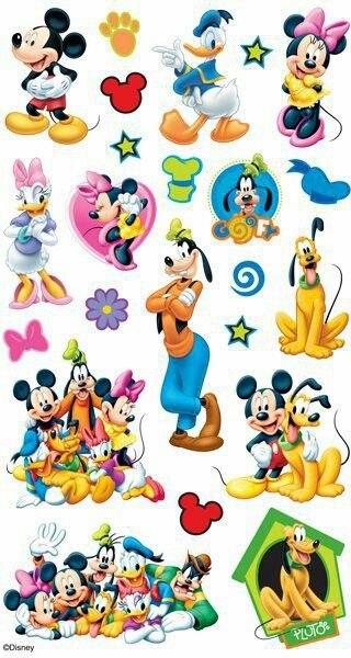 . Classic Stickers, Miki Mouse, Minnie Mouse Stickers, Mickey Mouse Stickers, Disney Clipart, Mickey Mouse Clubhouse Birthday, Cinderella Disney, Mickey Y Minnie, Disney Friends