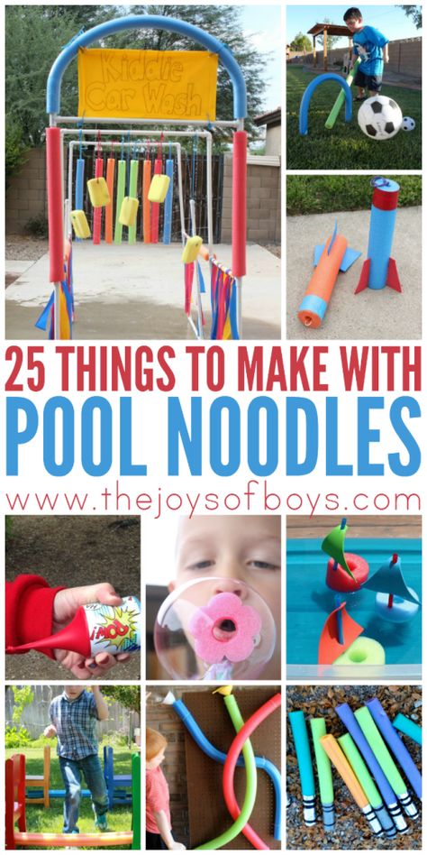 Pool noodles aren't just for the pools!  I love these ideas of things to make with pool noodles. #poolnoodles #poolnoodlefun #poolnoodlecrafts #funforboys #funkidactivities #kbnnetwork #kbnblogger @thejoysofboys Outdoor Games For Toddlers, Pool Noodle Games, Noodles Ideas, Pool Noodle Crafts, Pool Noodle, Halloween Activities For Kids, Kid Pool, Pool Noodles, Outdoor Activities For Kids