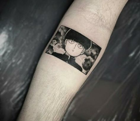 Simply cool mob psycho 100 Tattoo Mob Physco Tattoo Ideas, Mob Physco 100 Tattoo Ideas, Mob Physco Tattoo, Mob Tattoo, Underboob Tattoo Designs, Nerd Tattoo, Manga Tattoo, Underboob Tattoo, 100 Tattoo