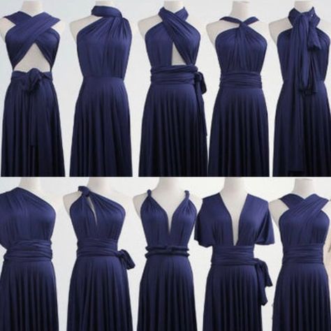 Infinity Dress Styles Ways To Wear, Ways To Tie Infinity Dress, Navy Blue Infinity Dress, How To Wear Infinity Dress, Blue Infinity Dress, Infinity Dress Tutorial, Versatile Bridesmaid Dress, Infinity Dress Ways To Wear, Infinity Dress Styles