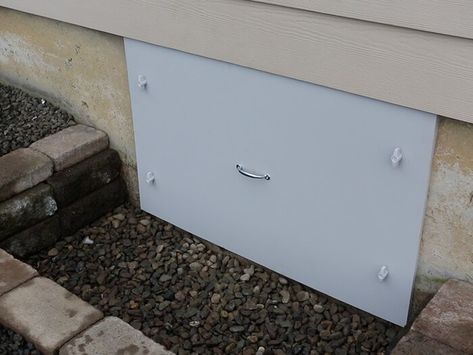 Crawl Space Doors Installed in Tacoma, Portland, Seattle | Crawl Space Access Doors & Wells by OR & WA Exterior Crawl Space Door Ideas, Crawlspace Doors Outside, Crawl Space Door Ideas, Crawlspace Doors, Crawl Space Access Door, Crawl Space Cover, Diy Crawlspace, Crawl Space Door, Space Door