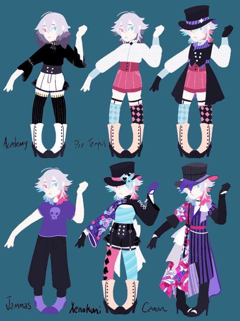 Clown Oc Inspiration, Circus Oc Design, Jester Themed Outfit, Magic Outfits Male, Circus Poses Drawing, Clowncore Outfit Drawing, Outfit Ideas Oc Male, Clown Outfits Male, Jester Clothes Drawing