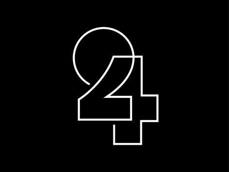 24 by George Bokhua on Dribbble Logo Aniversario, George Bokhua, Kertas Vintage, Trendy Logo Design, Numbers Typography, Number Logo, 10 Logo, Logo Basketball, Inspiration Logo Design
