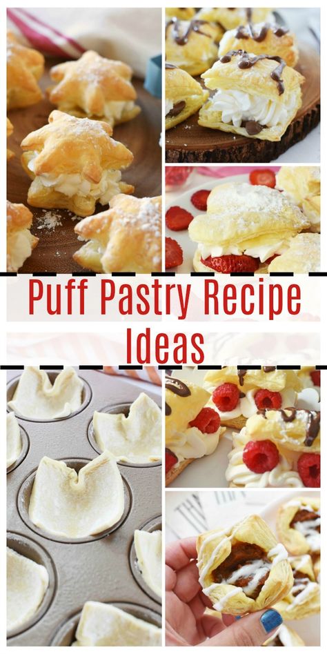 Puff Pastry Treats Simple, Puff Pastry Vanilla Pudding, Pie, Puff Pastry Pudding Dessert, Puffy Pastry Recipe Desserts, What To Do With Pastry Dough, Rough Puff Pastry Desserts, Homemade Pastries Easy, Patachou Dough Recipe