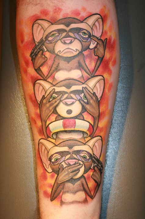 Jason Stephan's take on Hear No Evil, See No Evil, Speak No Evil See No Evil Tattoo, No Evil Tattoo, Random Tattoos, Evil Tattoo, Hear No Evil, Wise Monkeys, Speak No Evil, See No Evil, No Evil