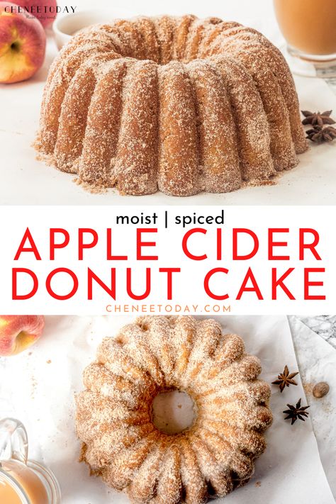 The best of all homemade apple bundt cake recipes! An easy, moist cinnamon spiced apple cider doughnut cake recipe with fresh raw apples, easy cinnamon sugar coating, brown sugar, sour cream, apple cider, Granny Smith apples, and the flavor of fresh apple cider donuts! A simple, old-fashioned apple pound cake recipe for autumn! #applecake #freshapplecake #bundtcake #poundcake #appleciderdonuts #applebundtcake #applecinnamon #cinnamonsugar Fall Flavor Bundt Cake, Apple Cinnamon Donut Cake, Best Ever Bundt Cake Recipes, Easy Breakfast Bundt Cake Recipes, Your Kidding Me Cake, Apple Cider Spice Cake, Autumn Bundt Cake, Classic Bundt Cake Recipes, Apple Spice Bundt Cake Recipes