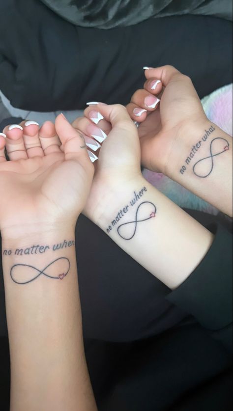 Pretty Matching Tattoos For Best Friends, Trio Tattoos Black Friends, 3 Group Tattoo Ideas, Tattoo With Mom And Daughter, Sister Tattoos For 3 Meaningful Quotes, Matching Tattoos For Favorite Cousins, Friendship Hand Tattoos, Cute Tattoos Ideas For Females, Tattoo Ideas For Besties Small