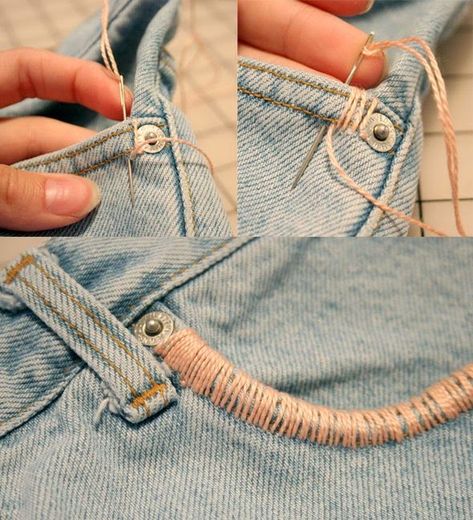22 Incredibly Cool DIY Denim Ideas Ranging from Organization to Accessories! Clothes Refashion, Diy Clothes Refashion Ideas, Embroidered Jeans Diy, Jean Diy, Detail Couture, Haine Diy, Diy Jeans, Diy Clothes Refashion, Diy Ropa