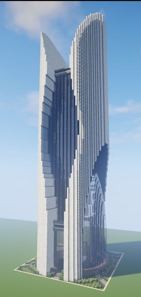 Minecraft Builds Futuristic, Minecraft Building Ideas Skyscraper, Mincraft Idea Skyscraper, Futuristic House Minecraft, Minecraft Modern Beach House, Minecraft Building Modern, Minecraft Building City Ideas, Minecraft Modern Skyscrapers, Futuristic Minecraft House