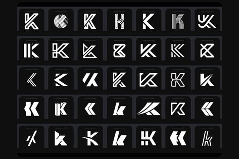 35 Letter ‘K’ Logo Bundle - Vector - Ai format. Build beautiful logos for clients with ease. 100% Commercial Free! Letter K Logo Design Ideas, Logo With K Letters, K Design Logo, K A Logo Design, K Typography Letter, K E Logo, K Design Letter, K Logo Typography, K S Logo
