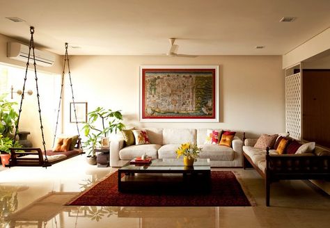 Indian Style Living Room, Indian Living Room Design, Hal Decor, Indian Interior Design, Indian Living Room, Interior Design Minimalist, Indian Living Rooms, Indian Interiors, Indian Home Interior