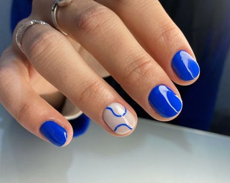 2024's Top 19 Short Blue Summer Nail Ideas: Chic, Simple, & Trending Styles Mini Nail Art, Simple Nail Art Blue, Short Blue Gel Nails, Short Blue Summer Nails, Light Blue Acrylics, Blue Nail Trends, Aesthetic Nail Ideas, Powder Blue Nails, Blue Summer Nails