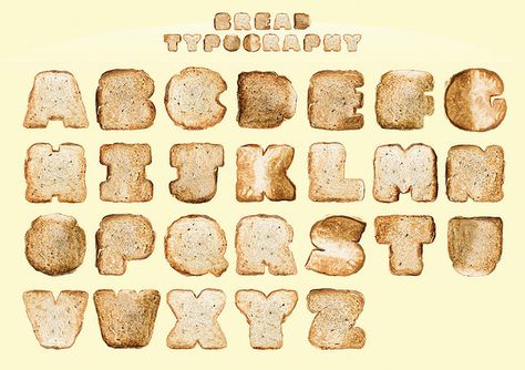 I could put this on my toast board, or my fonts board.  What to do?!?! Food Typography, Graphic Design Fonts, Typography Letters, Funky Art, Digital Sticker, Letters And Numbers, Grafik Design, Fonts Design, Graphic Design Inspiration