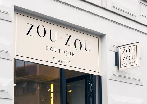 | Zou Zou Boutique Branding Design, Boutique Signage, Store Signage, Sonoma County California, Storefront Design, Custom Branding, Store Fronts, Store Design, Light Box