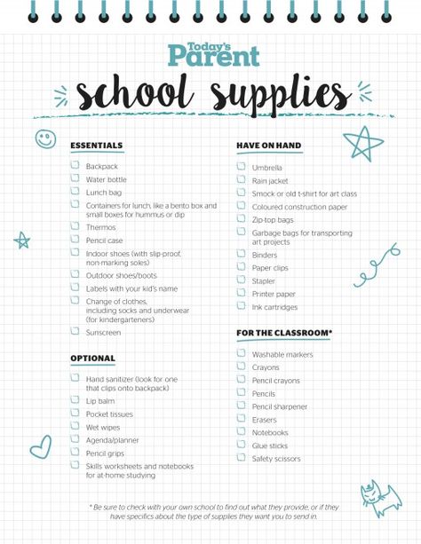 SEP15 - Back to School Checklist[2][1] School Supplies Checklist Highschool, School Stationery List Middle School, School Subject Colors, How To Look Nice At School, School Needs List, School Supplies List Highschool, 9th Grade School Supplies List, 6th Grade School Supplies List, School Essentials College