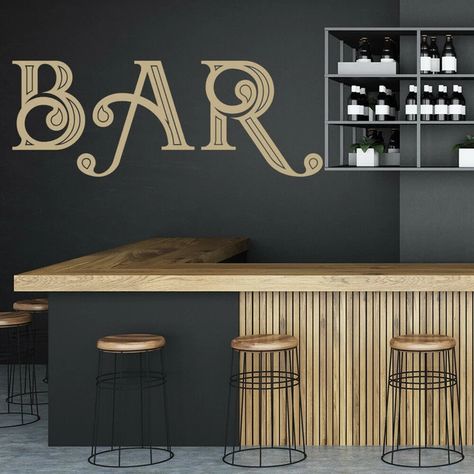 Bar Kitchen Wall Decal Words Art Lettering Interior Decor Door Window Vinyl Stickers Removable Creative Single Color Mural Q023 _ - AliExpress Mobile Coffee Bar Ideas Kitchen, Coffee House Interiors, Coffee Bar In Kitchen, Bar In Kitchen, Coffee Bar Ideas Kitchen Counter, Coffee Shop Counter, Kitchen Coffee Bar, Coffee Shop Signs, Coffee Bar Design