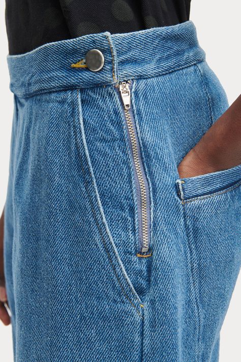 Adlin Pant Couture, Wed Leg, Side Zipper Pants, Japanese Workwear, Denim Pins, Side Pants, Design Blouse, Zipper Jeans