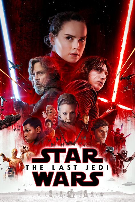 Rey develops her newly discovered abilities with the guidance of Luke Skywalker, who is unsettled by the strength of her powers. Meanwhile, the Resistance prepares to do battle with the First Order. Directed by: Rian Johnson Starring: Mark Hamill, Carrie Fisher, Adam Driver, Daisy Ridley, John Boyega, Oscar Isaac, Andy Serkis, Lupita Nyong'o, Domhnall Gleeson, Anthony Daniels, Gwendoline Christie, Kelly Marie Tran, Benicio del Toro Music by: John Williams Release date: December 9, 2017 Star Wars Watch, Star Wars Quotes, Star Wars The Last Jedi, Rian Johnson, John Boyega, Cuadros Star Wars, Star Wars Facts, The Last Jedi, Rey Star Wars