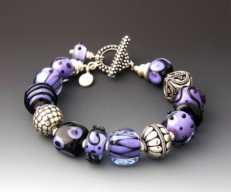 Lampwork Bracelets, Lampwork Bead Jewelry, Making Bracelets With Beads, Beaded Jewelry Bracelets, Embroidery Bracelets, Lampwork Jewelry, Beaded Jewelry Necklaces, Beaded Bracelets Tutorial, Glass Beads Jewelry