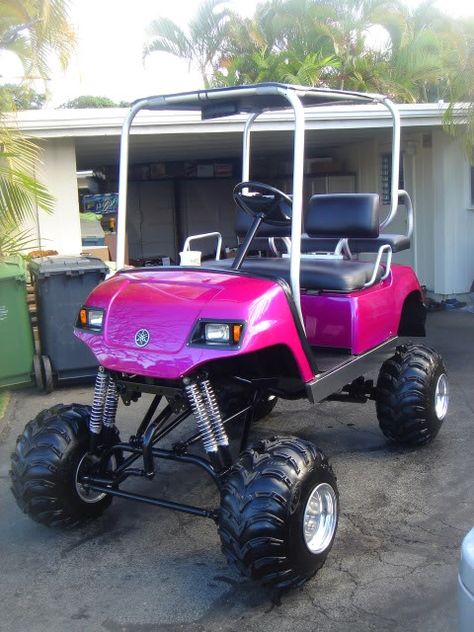 Lets see all THE BIG LIFTED CARTS!! Cool Golf Carts Ideas, Golf Cart Paint Jobs, Golf Kart, Golf Cart Motor, Golf Cart Repair, Lifted Golf Carts, Gas Golf Carts, Ezgo Golf Cart, Custom Golf Carts