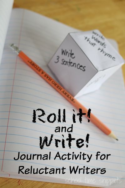 Roll It! and Write! is a fun and simple journal activity for your reluctant writer(s) no matter what age! Make Writing Fun, Student Journal Ideas, Fun Writing Activities For Kids, Language Activities For Kids, Writing Activities For Kids, Writing Games For Kids, Write Journal, Simple Journal, Journaling Writing