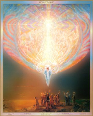 Seeing Jesus in Heaven Ascension Day, Ascension Of Jesus, Lds Artwork, Holy Spirit Come, Ascended Masters, Age Of Aquarius, Holy Rosary, 7 Chakras, Visionary Art