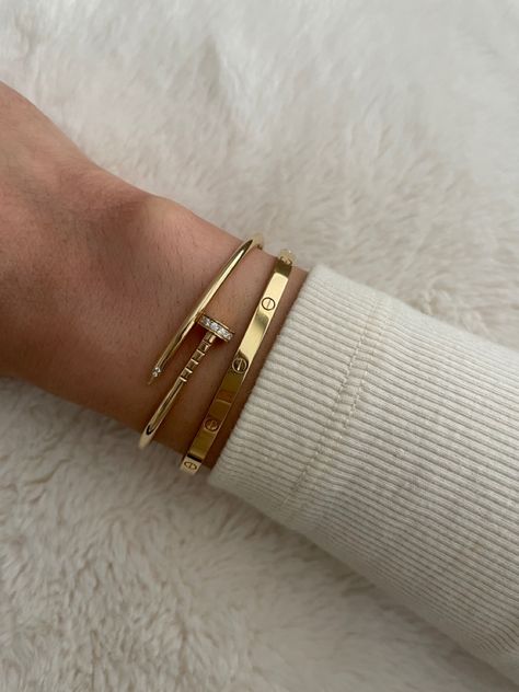 Cartier Pin Bracelet, Cartier Knot Bracelet, Cartier Aesthetic Bracelet, Cartier Braclet Aesthetic, Cartier Un Clou Bracelet, Cartier Love And Juste Un Clou Bracelet Stack, Juste Un Clou Small Bracelet, Cartier Small Juste Un Clou, Stacked Cartier Love Bracelets